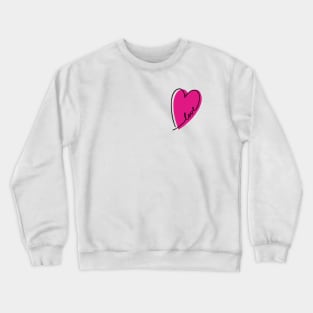 Hot Pink Heart Love Letters Line Art Crewneck Sweatshirt